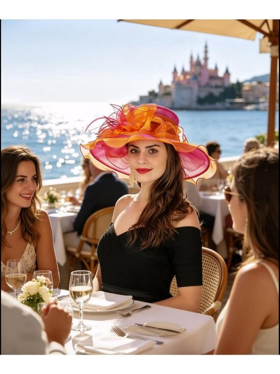 Elegant Women\'s Organza Tea Party Wedding Hat | Stylish Church Fascinator main image 5